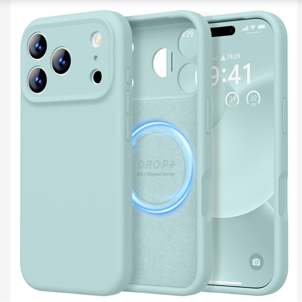 Mint Green Silicone Protective Case for iPhone 17 PRO MAX